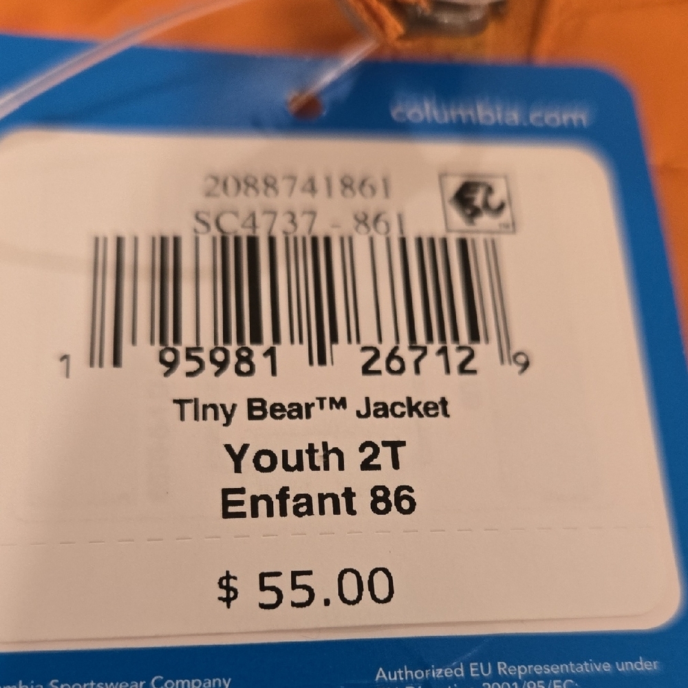 Columbia Bright Orange Puffer Jacket with Cream Lining - Picture 12 of 12